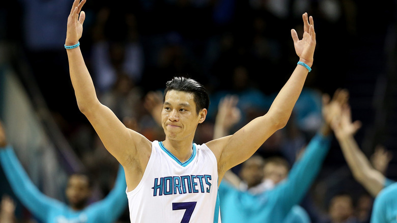 Jeremy Lin celebrates