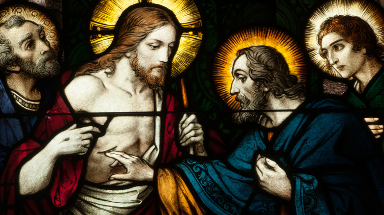 Stained glass featuring Jesus