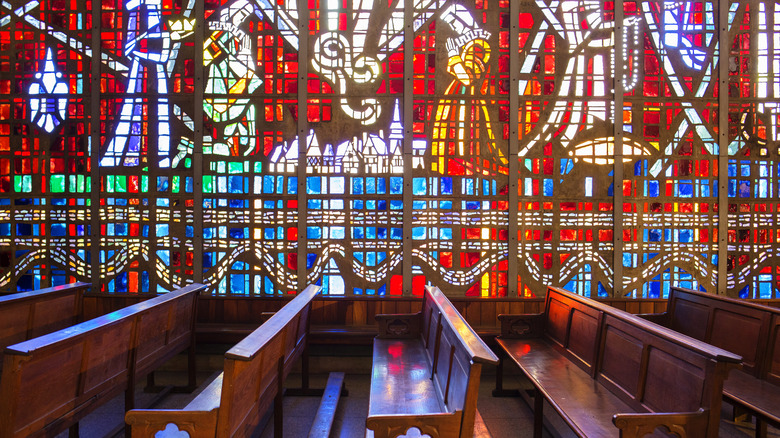 Stained glass in Casablanca, Morocco