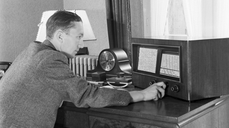 Man listening to radio