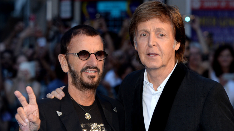 Ringo Starr and Paul McCartney posing