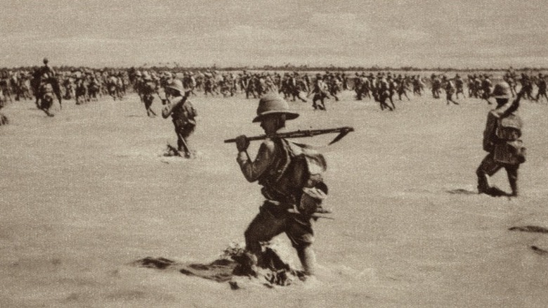 British soldiers marching 