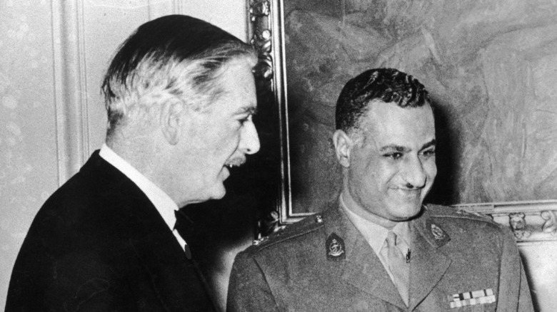 Anthony Eden and Colonel Nasser, foes of the Suez Crisis