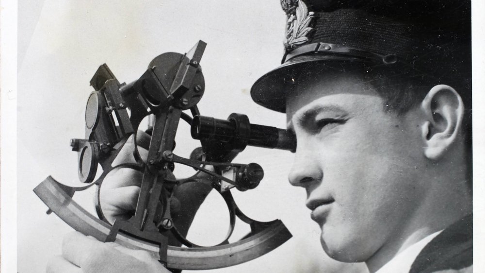 Sailor using a sextant