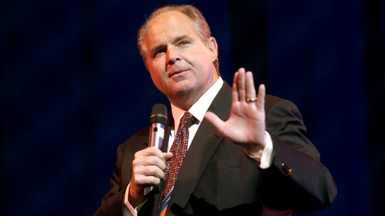 Rush Limbaugh speaking to crowd