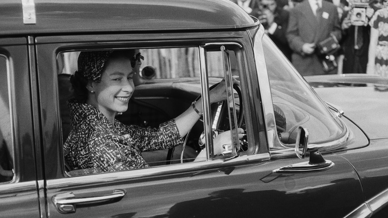 Queen Elizabeth II driving 