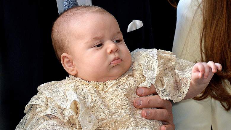 Prince George at his christening