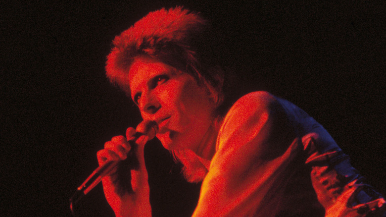 David Bowie in red light