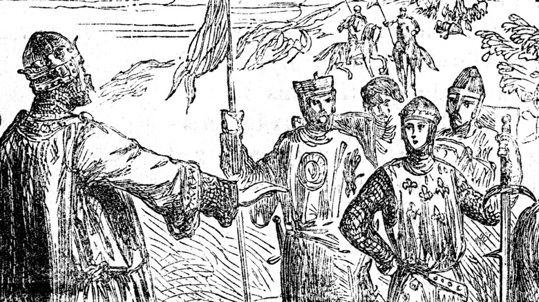 King Stephen and Henry Plantagenet meet for the Treaty of Winchester