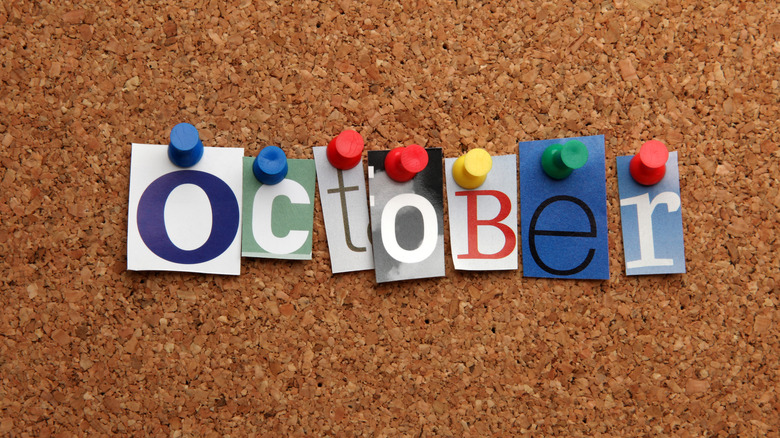 October on corkboard