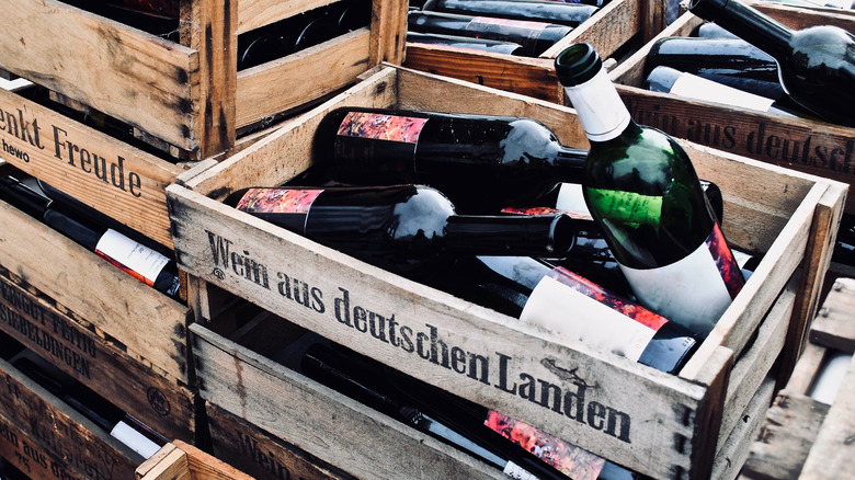 german wine in crates