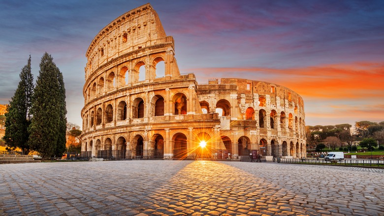 sun shining through Colloseum