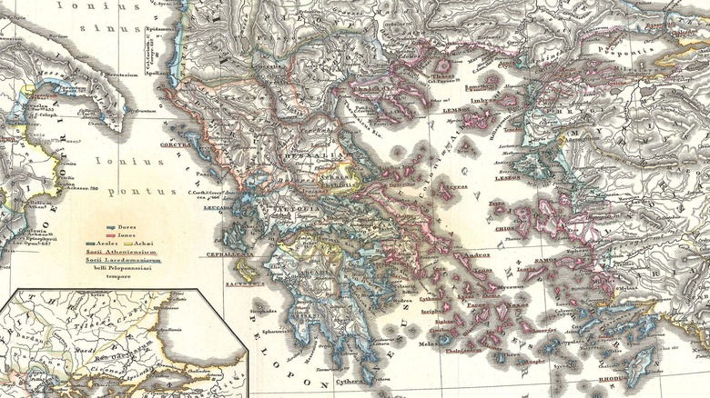 Greek map during Peloponnesian War