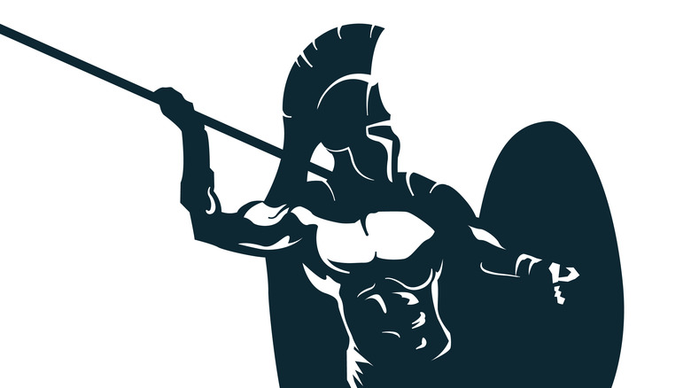 spartan warrior with spear and shield