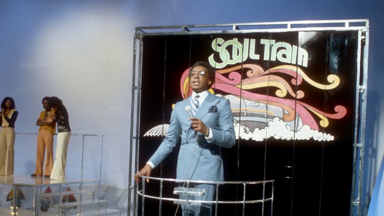 Don Cornelius hosting Soul Train