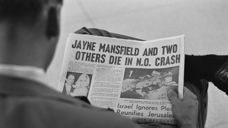 Jayne Mansfield's death Newspaper headline 