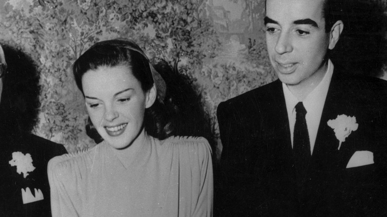 Judy Garland and Vincent Minnelli on their wedding day in 1945