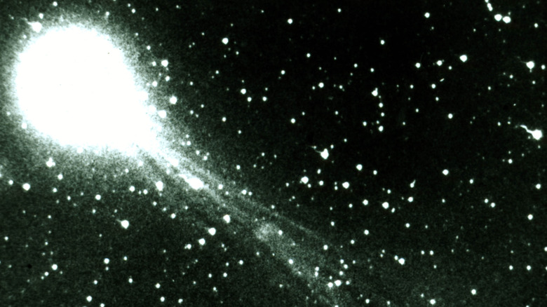 Halley's Comet photograph stars background