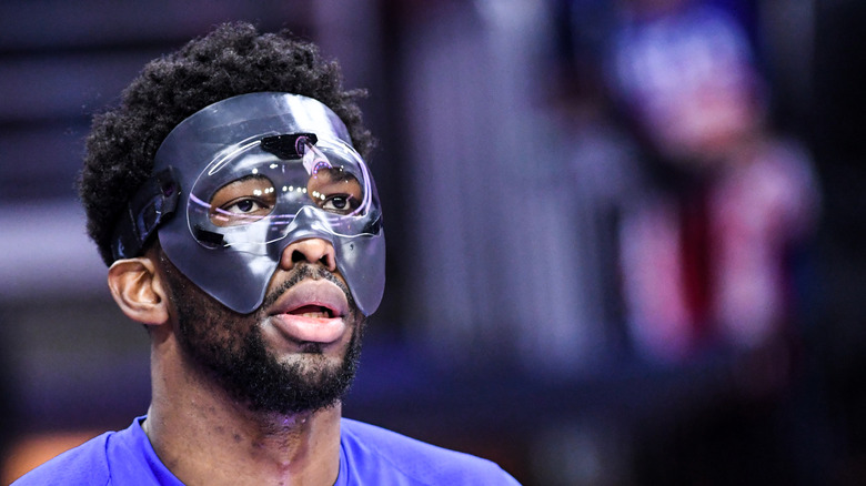 Joel Embiid wearing mask