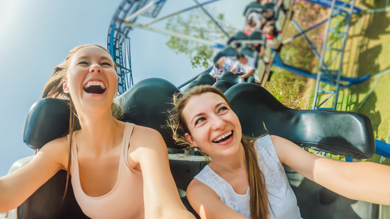 passengers on a roller coaster