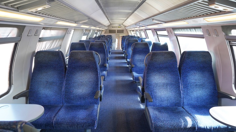 Empty train interior