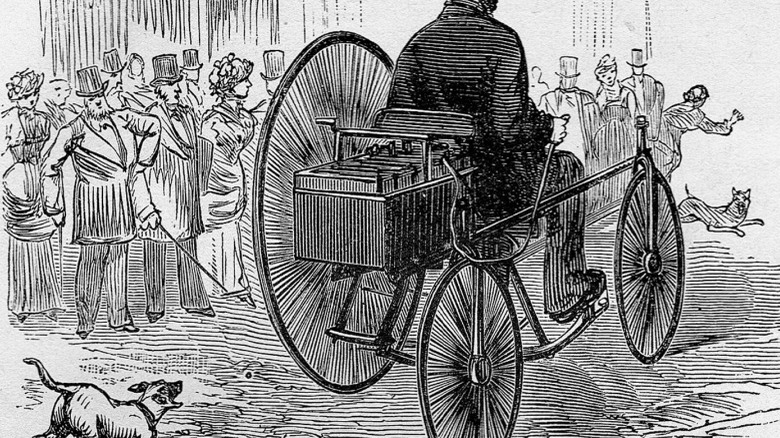 Gustave Trouvé's electric tricycle sketch