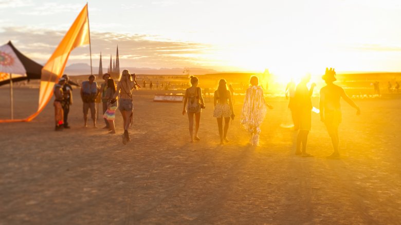 Burning Man at sunset