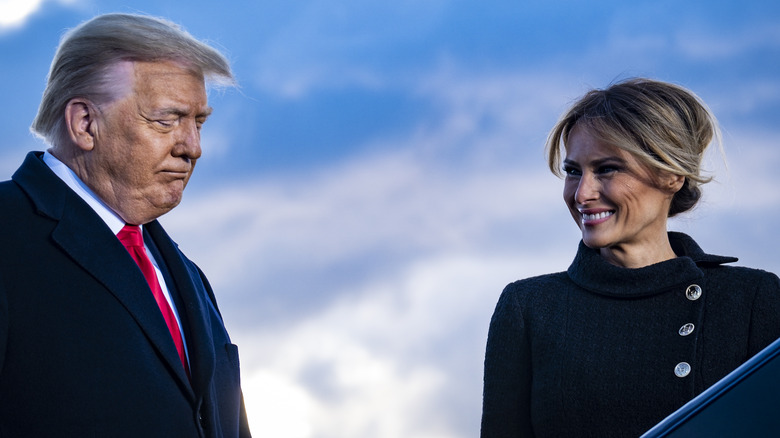 Donald, Melania Trump stand apart