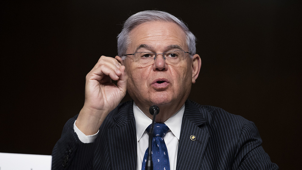 Bob Menendez wearing glasses