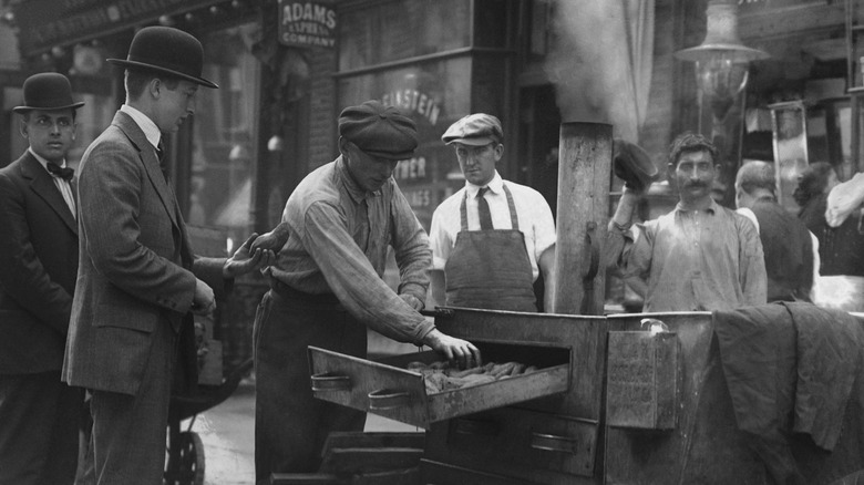 A Jewish pushcart in the lower east side of New York