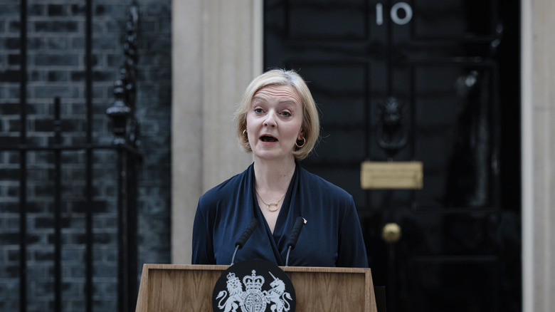 Liz Truss resigning