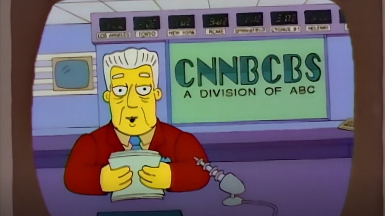 Kent Brockman reading the news on The Simpsons