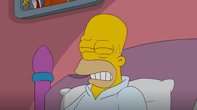 Homer Simpson grimacing and in pain in The Simpsons