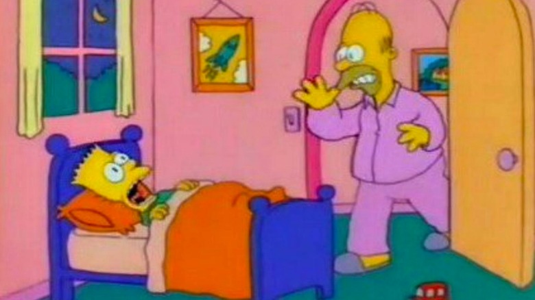 Homer waking up Bart Simpson in The Tracey Ullman Show