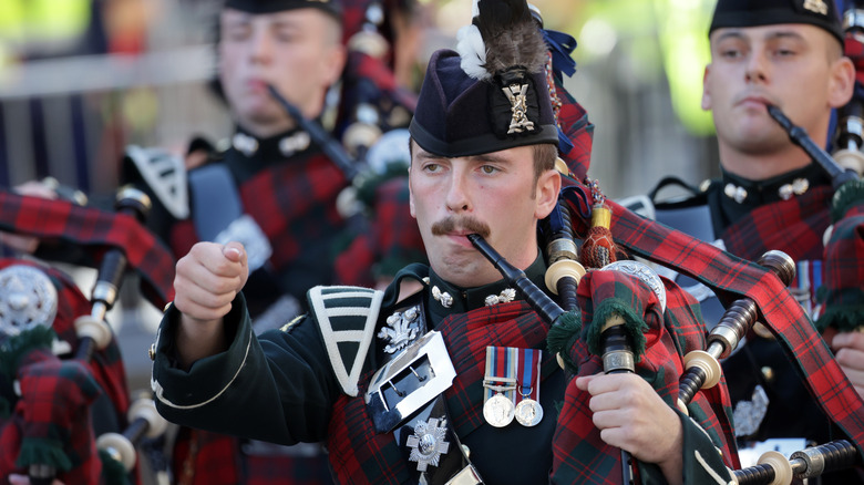 Bagpipers at Queen's funeral