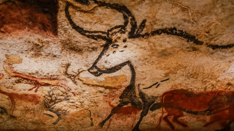 Cave art of a bull