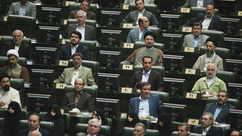 The Iranian parliament sits in session