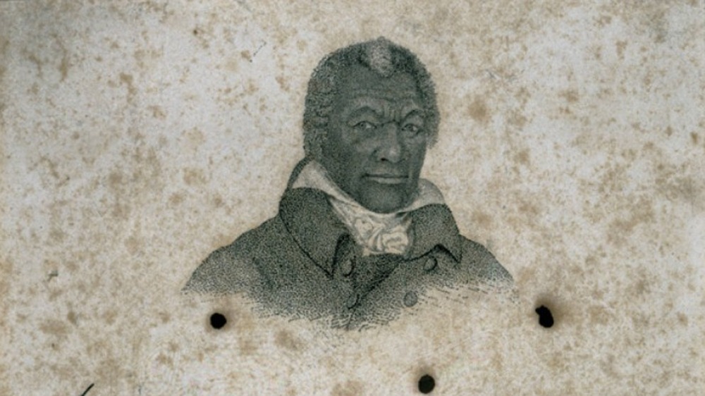 Engraving of James Armistead Lafayette, based on a portrait painted by John B. Martin, 1784