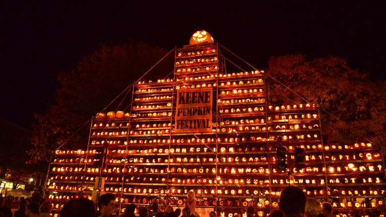 pumpkins displayed in Keene