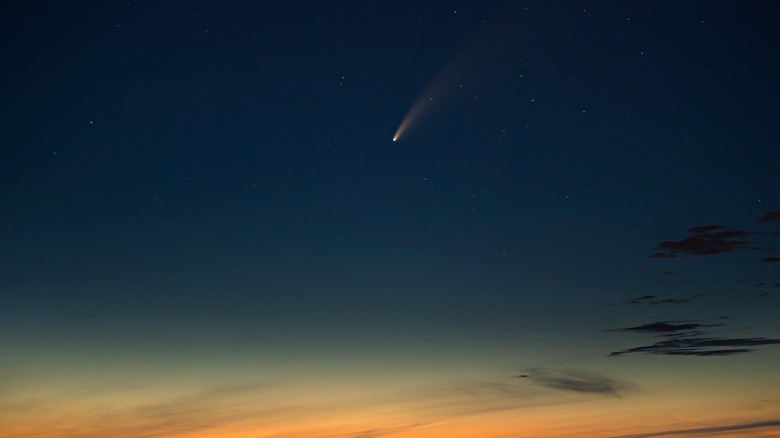 a comet over earth
