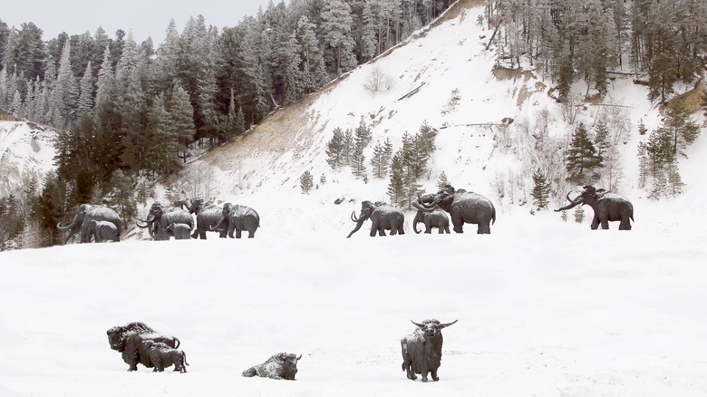 Ice Age animal sculptures in Russia