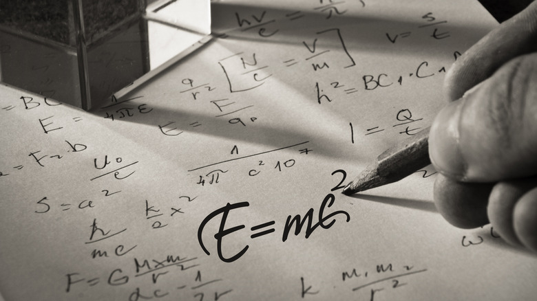 mathematical equations on a paper