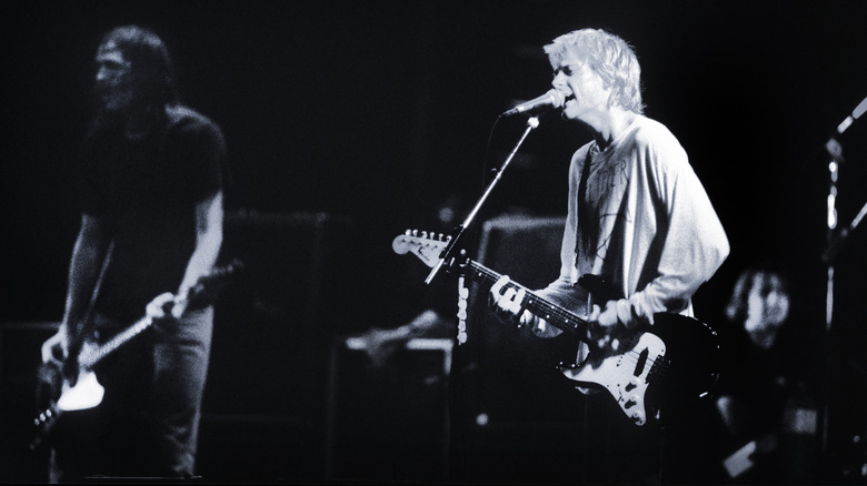 Nirvana performing on stage