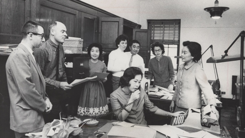 Patsy Mink with her staff at the offices 