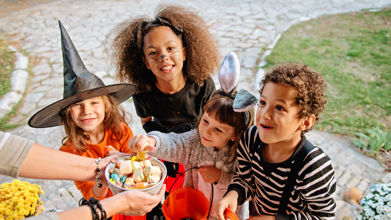 Children trick-or-treating  