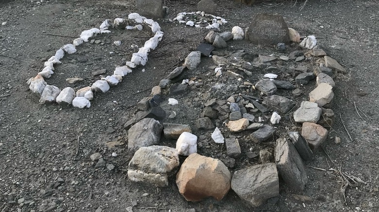 Herman Ehrenberg's grave with rocks