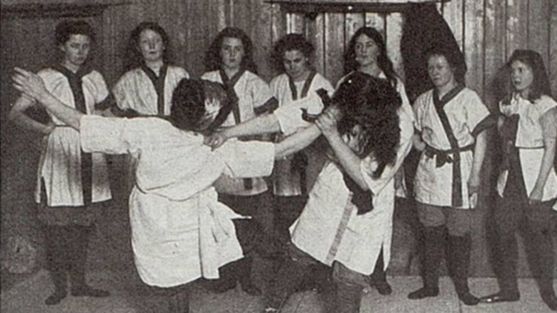 Student's at Edith Garrud's dojo in London, circa early 1900s