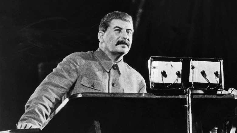 Joseph Stalin at podium