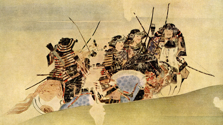 painting of mounted samurai