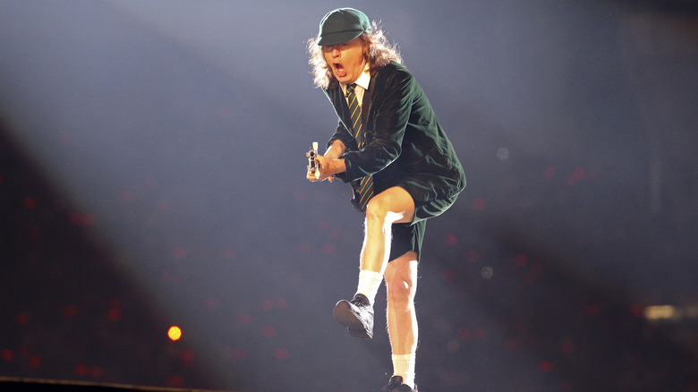 AC/DC's Angus Young on stage